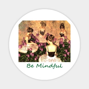 Four ballerinas taking a break among flowers, zen, yoga, buddhism Magnet